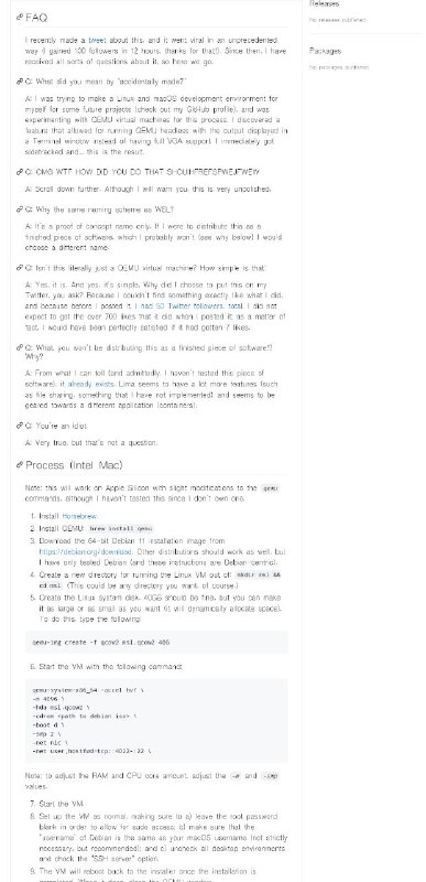 macOS Subsystem for Linux