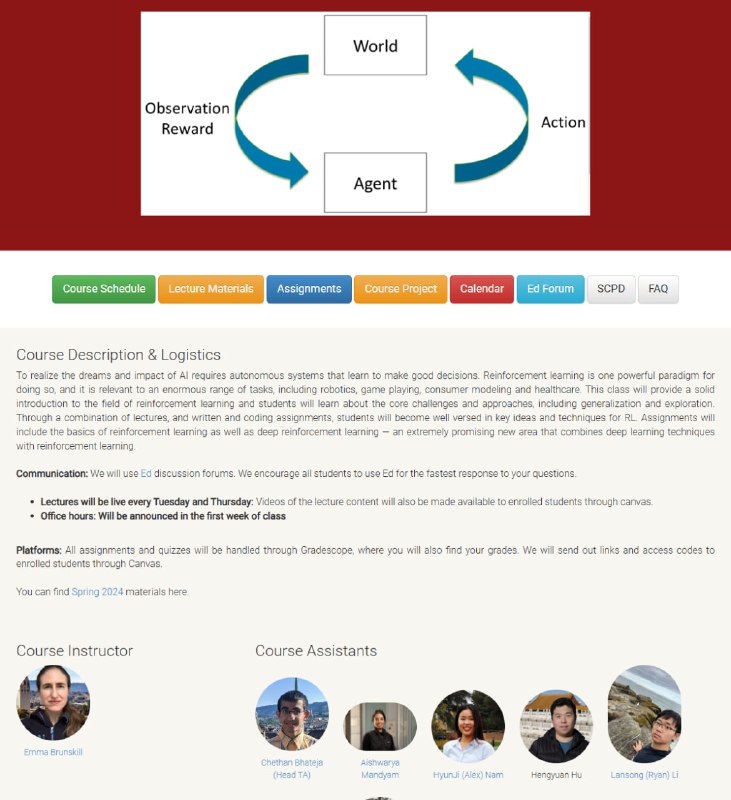 斯坦福公开课 CS234