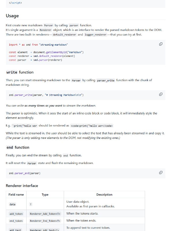 Streaming Markdown