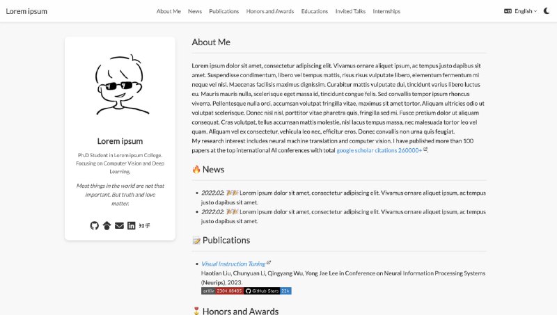 Zero Academic Page