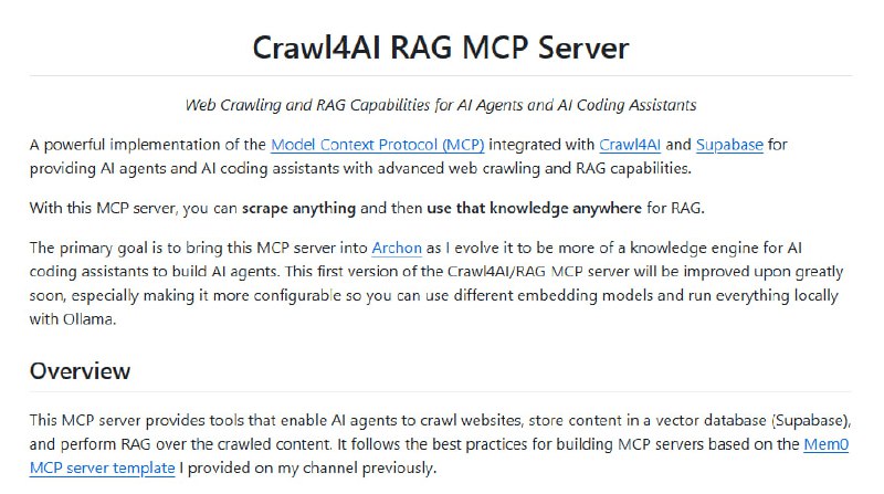 Crawl4AI RAG MCP Server