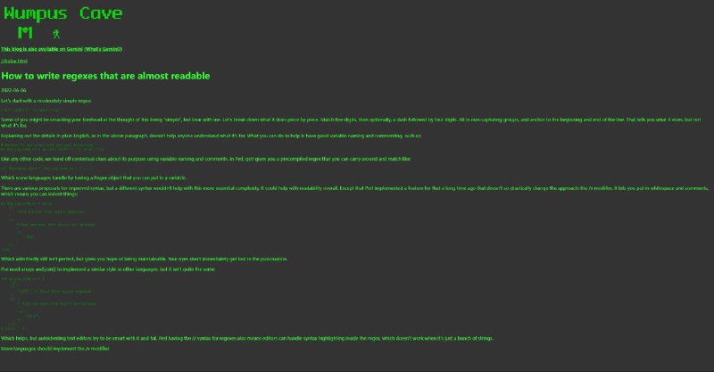 如何编写几乎可读的正则表达式 ？    wumpus-cave | #正则表达式