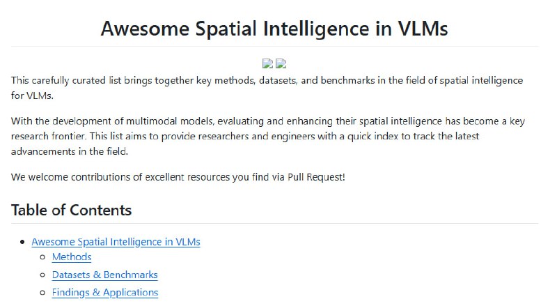 Awesome Spatial Intelligence in VLMs