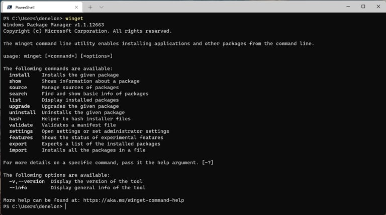 Windows 程序包管理器 1.1Windows 程序包管理器 1.1