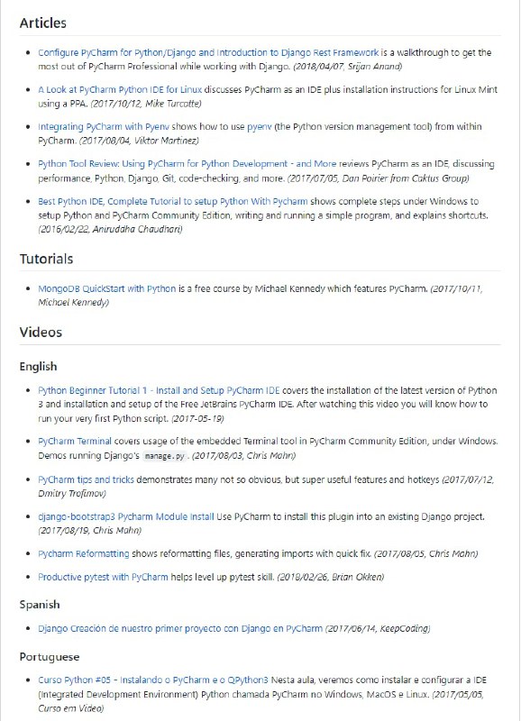 PyCharm相关资源列表PyCharm相关资源列表