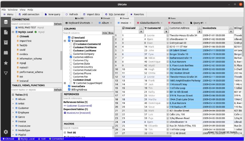 DbGate 开源跨平台的SQL+noSQL数据库客户端，提供macOS，Windows和多个LInux平台的下载