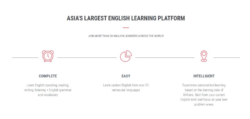 Hello English 由印度团队推出的一款英语学习应用，利用科学合理的学习计划来帮助英语初学者提高英语水平，交互式教学课程全部免费，题材库由超过1500万条，支持离线学习英语口语和语法