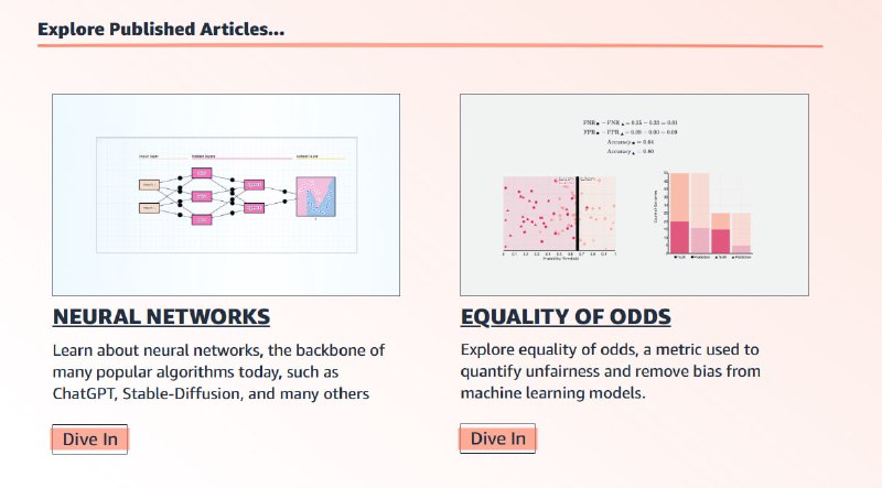 一个机器学习的交互式、可视化教学项目这是亚马逊推出的教育计划，期望以有趣、信息丰富且易于理解的方式教授重要的机器学习概念