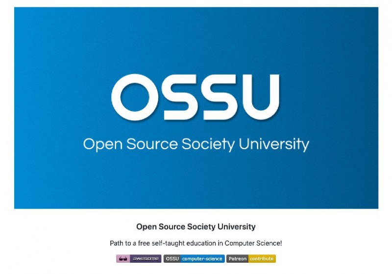 Open Source Society University关于计算机科学的课程索引
