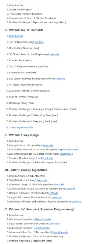 一站式解决面试算法难题涵盖28种经典算法面试模式，系统性强；提供超过100道精选题目及解题思路，实战价值高；代码和解析清晰易懂，适合新手快速上手Coding Interview Patterns | #指南 #算法一站式解决面试算法难题涵盖28种经典算法面试模式，系统性强；提供超过100道精选题目及解题思路，实战价值高；代码和解析清晰易懂，适合新手快速上手Coding Interview Patterns | #指南 #算法