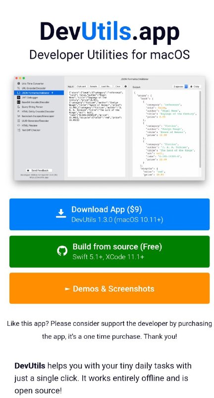 DevUtils.app –适用于macOS的开发人员实用程序