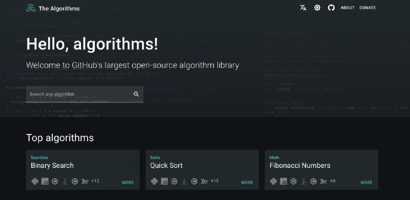 GitHub 上最大的算法开源库