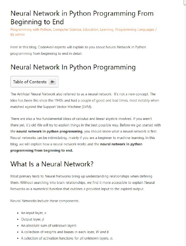 Python编程中的神经网络从头到尾教程