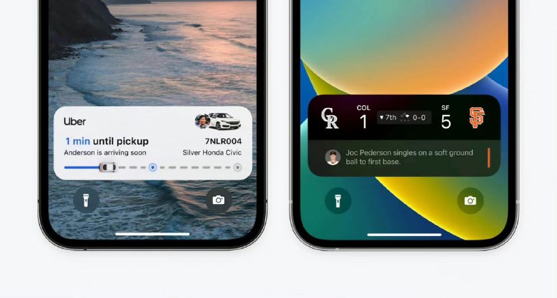 iOS发布灵动岛设计指南在设计指南中灵动岛被归类到 iOS 16 中锁屏的 Live Activity（实时活动） 里，这个控件目的在于持续显示来自 App 的最新信息，允许人们一目了然地查看事件或任务的进度