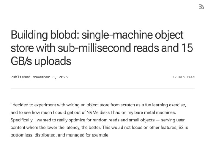 这篇博文介绍了一个名为 blobd 的项目