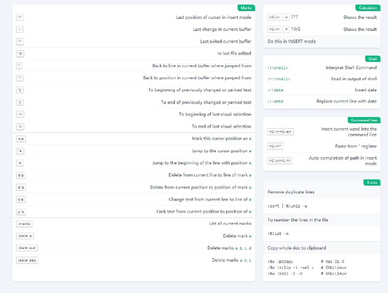 Vim使用速查 #vim #速查表Vim使用速查 #vim #速查表