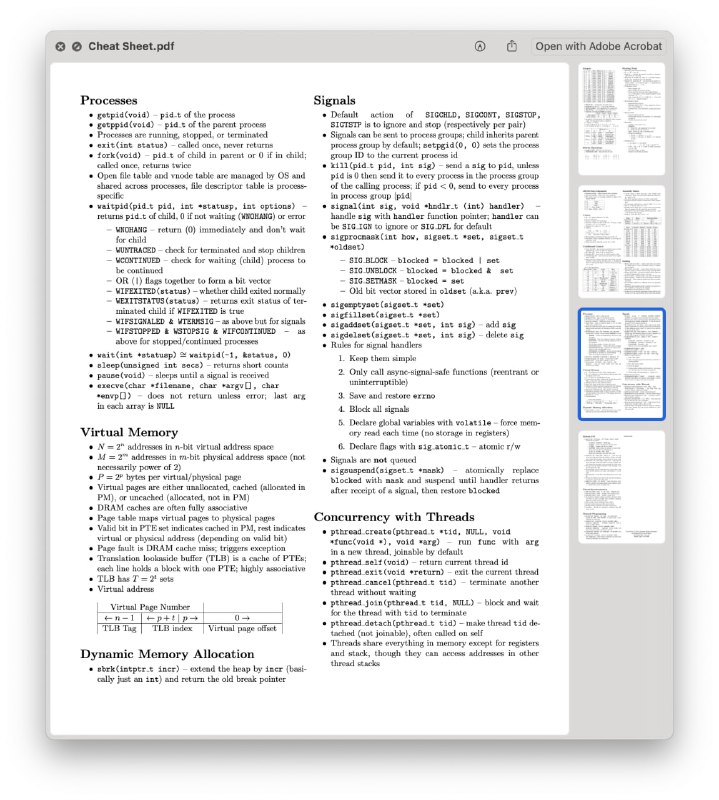 Systems Programming Cheat Sheet 一份开源的系统编程速记清单