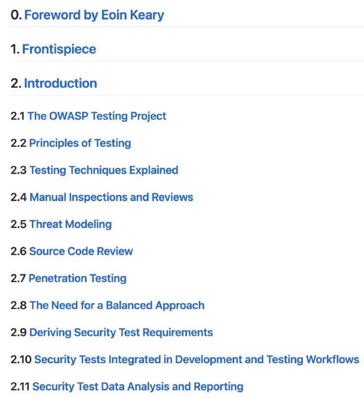 一份开源的《Web安全测试指南》，可用于测试与检查 #Web 项目的安全性，便于对漏洞作出及时防护