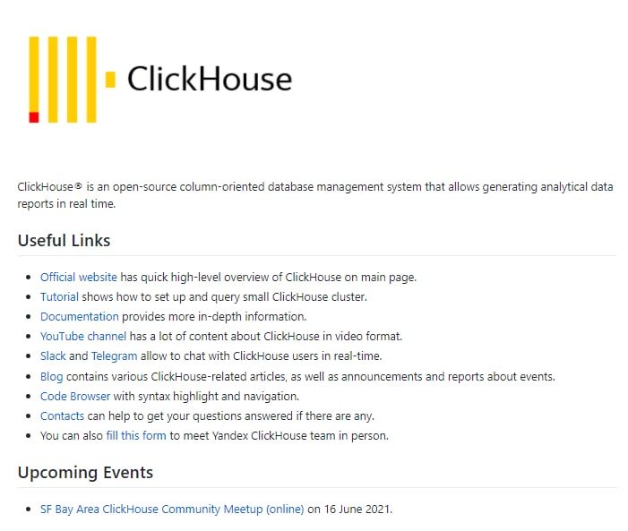 ClickHouse® 是一个开源的面向列的数据库管理系统，允许实时生成分析数据报告