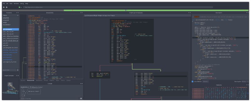 Cutter 是一款由 rizin 提供驱动的免费开源逆向工程平台，专为逆向工程师设计，兼顾强大功能与良好用户体验