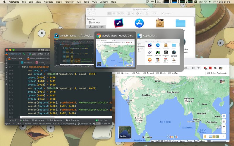 lwouis/alt-tab-macos macOS 下的 alt+tab 应用窗口预览及快捷切换功能