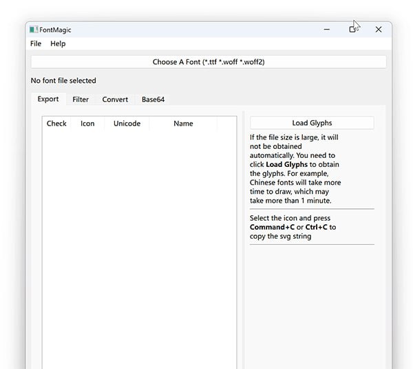 一个字体工具，主要功能
