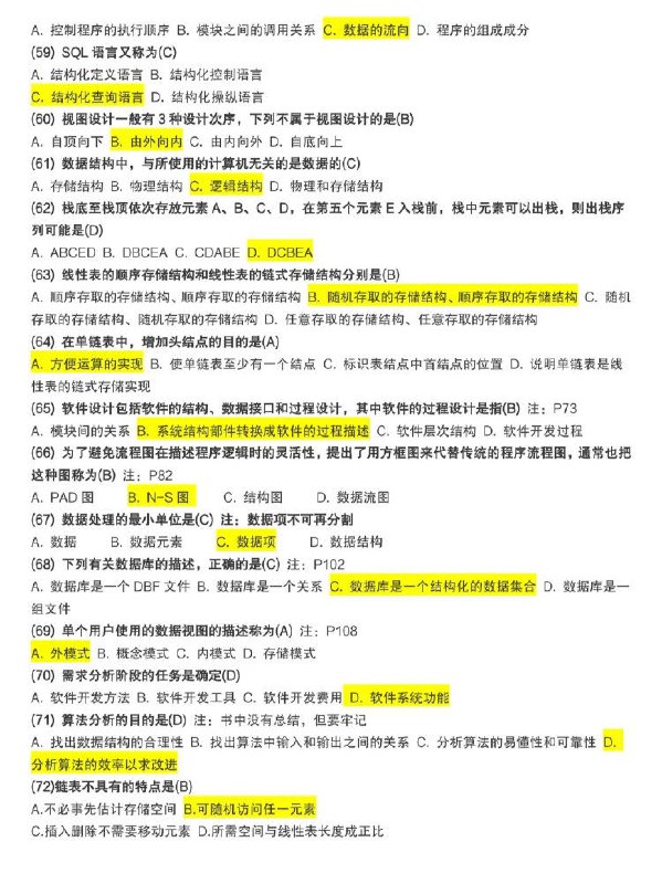 138道命中率最高(？)的计算机二级考题138道命中率最高(？)的计算机二级考题