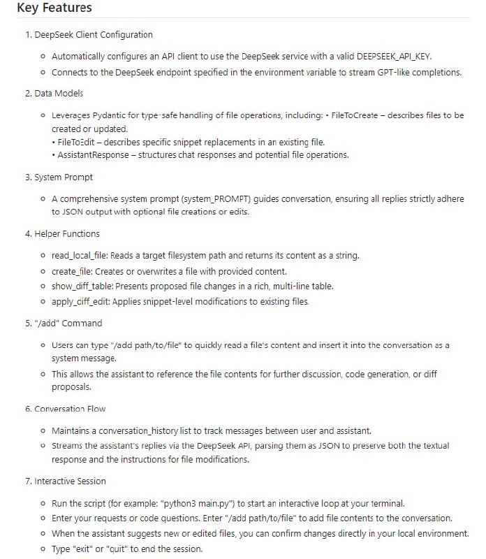 DeepSeek Engineer