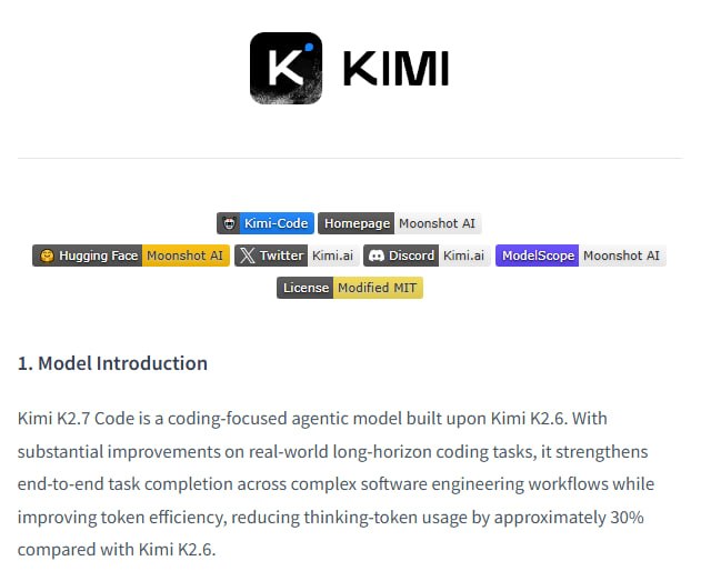 Kimi K2.7 Code发布