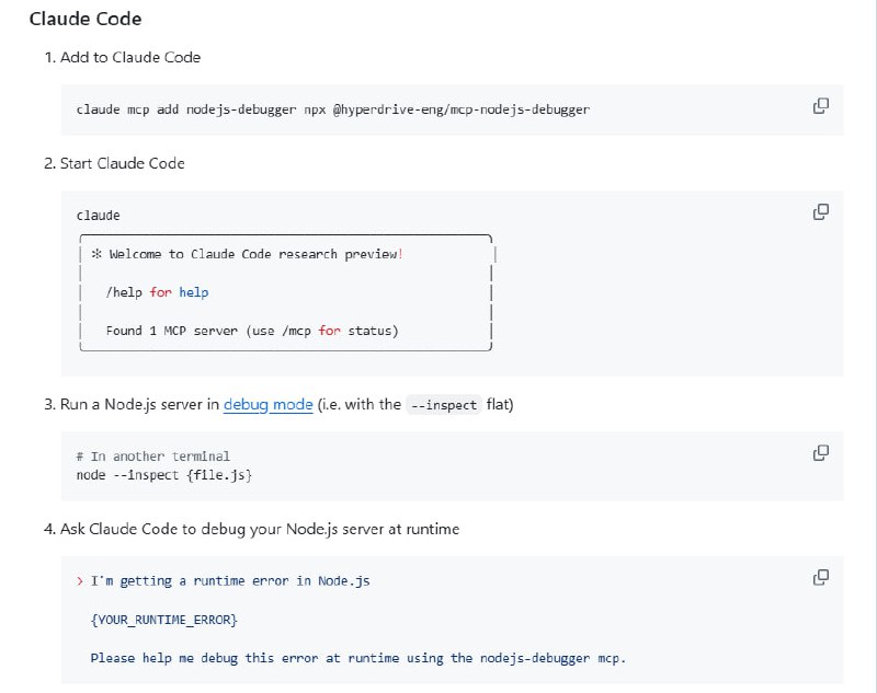 MCP Node.js debugger