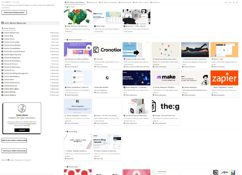 一个关于 Notion 的资源列表，非常多的相关内容330+ Notion Resources | #Notion