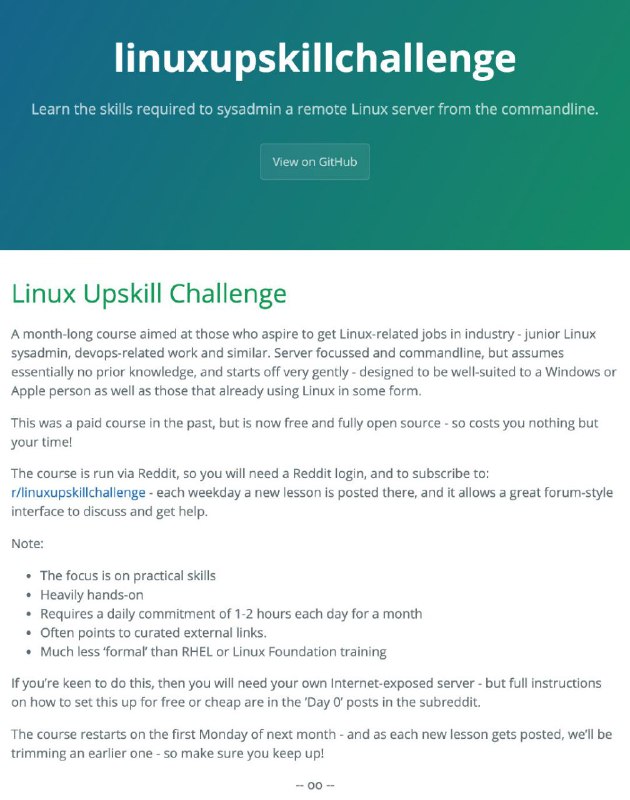 一份开源的 #Linux #教程 