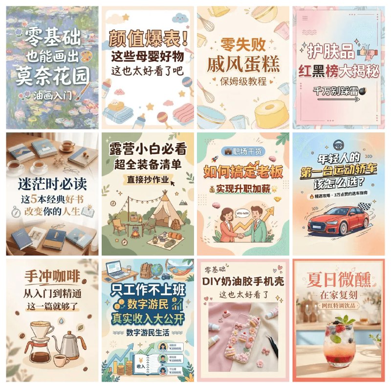 很多人在做小红书图文内容时，既要花大量时间构思文案，又得费心设计配图，流程繁琐效率低