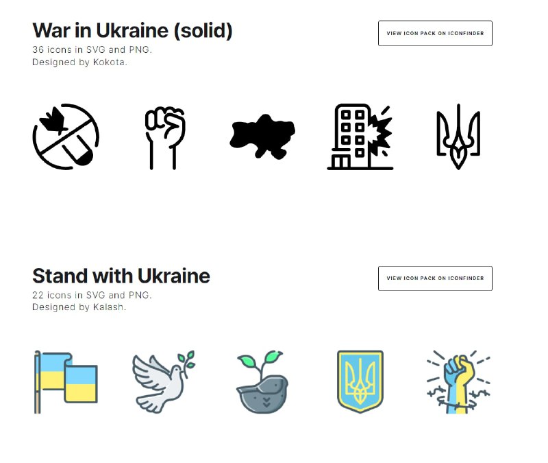 IconFinder 免费乌克兰有关的 #图标 IconFinder 是国外付费的图标下载网站，为了反对战争支持和平将与乌克兰、反战有关的图标供免费下载，数量约 180 个IconFinder 免费乌克兰有关的 #图标 IconFinder 是国外付费的图标下载网站，为了反对战争支持和平将与乌克兰、反战有关的图标供免费下载，数量约 180 个