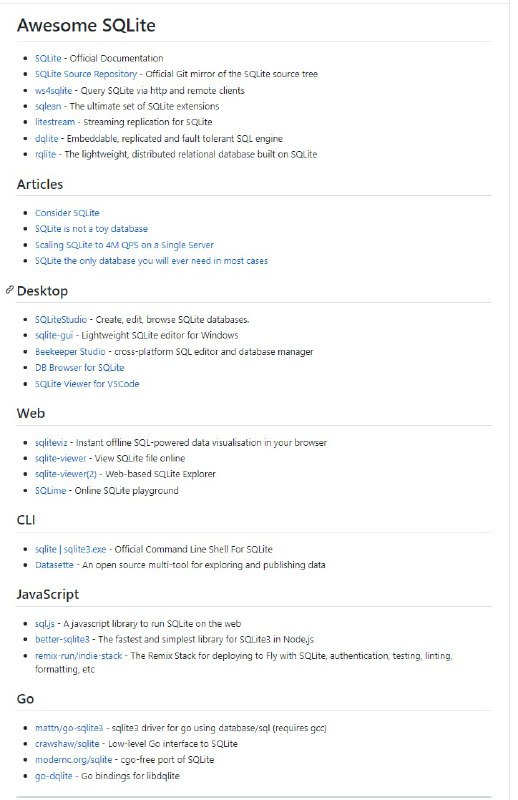 SQLite相关资源列表