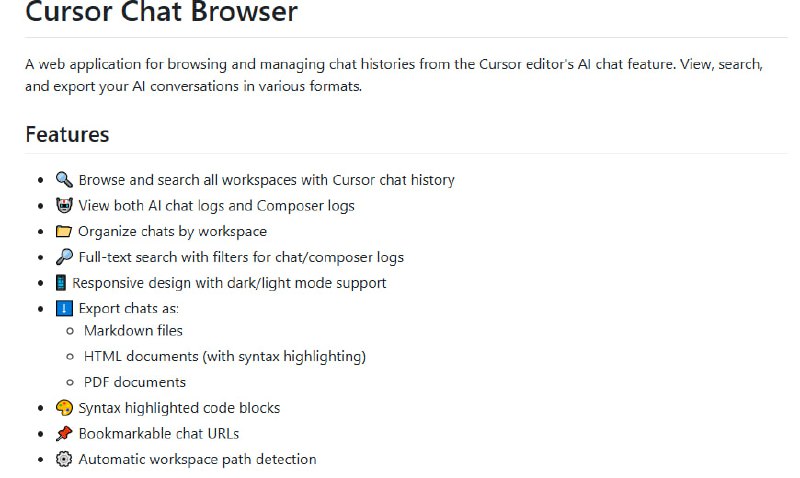 Cursor Chat Browser