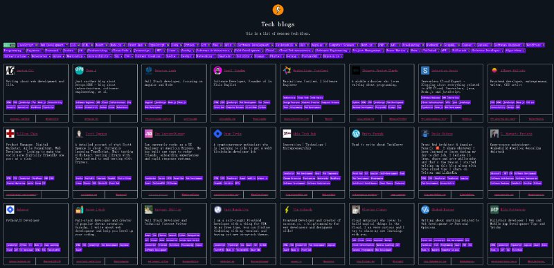 Tech blogs 一个不错的技术 #博客Tech blogs 一个不错的技术 #博客