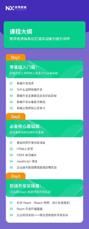 0基础入门Web前端开发11月22日 - 11月24日开课，主讲李老师拥有丰富的从0到1工业级前端架构搭建经验，跟着他入门前端的核心技术，有问题就在直播间和群里随时提问0基础入门Web前端开发11月22日 - 11月24日开课，主讲李老师拥有丰富的从0到1工业级前端架构搭建经验，跟着他入门前端的核心技术，有问题就在直播间和群里随时提问