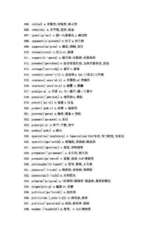 #考研 英语近五年真题出现过的632个词汇#考研 英语近五年真题出现过的632个词汇