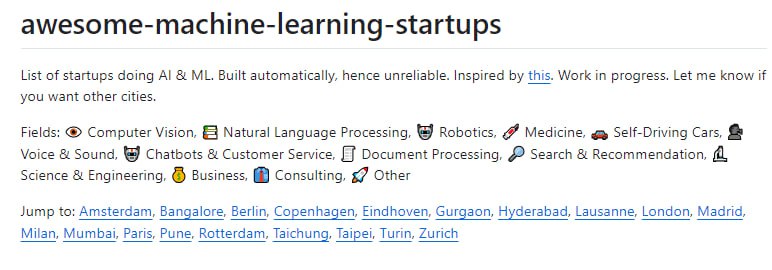 awesome-machine-learning-startups