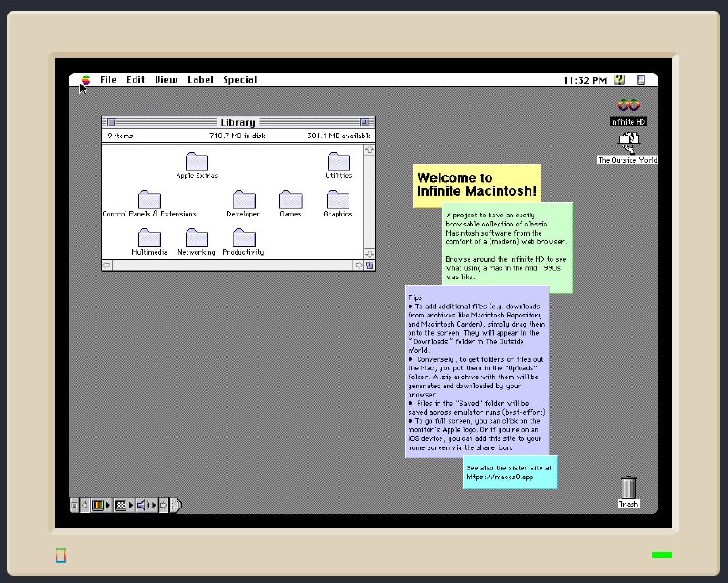 在浏览器中使用 macOS 7 和 macOS 8macOS 7 发布于 1991 年，macOS8 诞生于 1997 年，Mihai Parparita 将这两款操作系统重新在网页中呈现到大众眼前