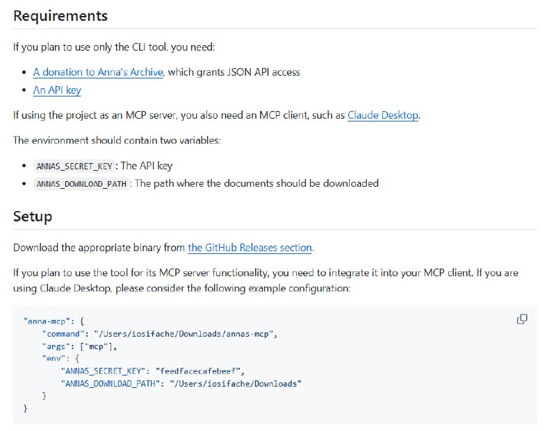 为Anna's Archive提供文档搜索与下载的MCP服务器和CLI工具