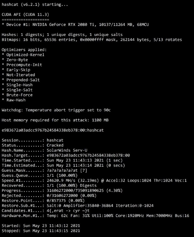 hashcat 号称是世界上最快、最陷阱的密码恢复 #工具，支持超过 300 种高度优化的哈希算法的独特的攻击模式