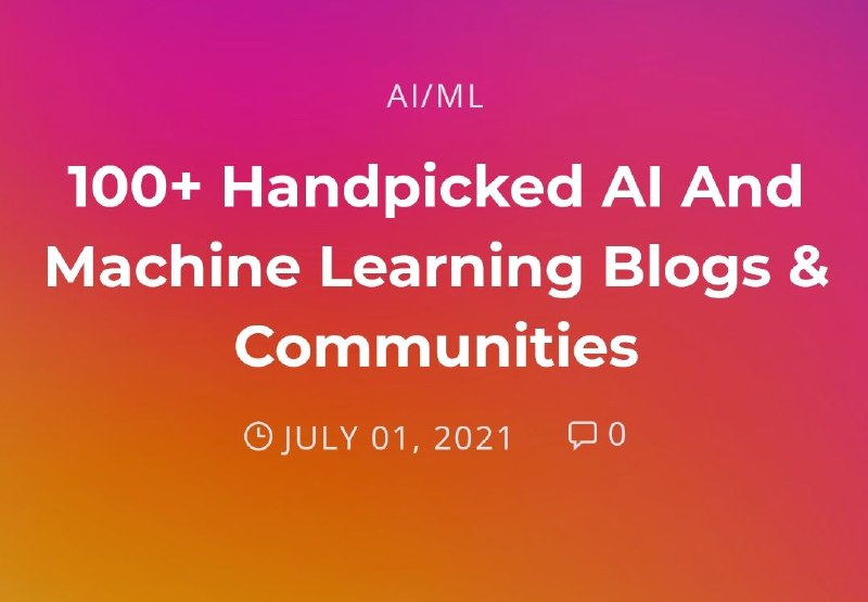 AI/机器学习博客大列表 #机器学习
