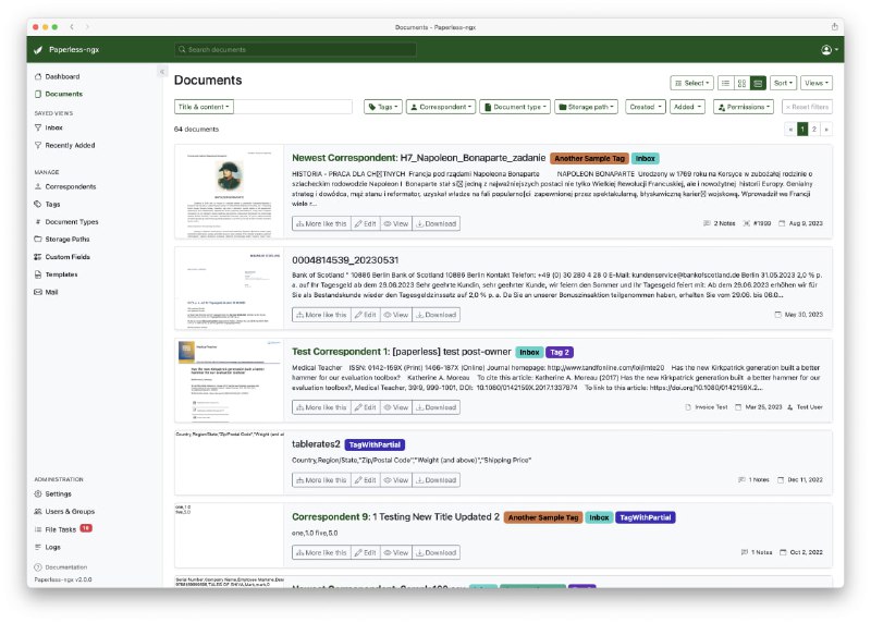 一款功能强大的文档管理系统 Paperless-ngx | #笔记工具 #工具它能够将你的纸质文档转换成在线可搜索的文档，并进行分类和索引，方便随时搜索查阅