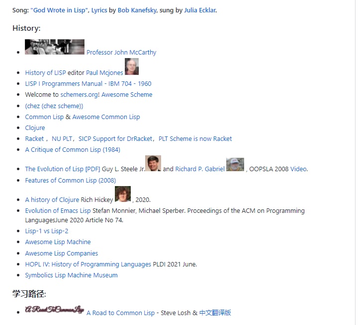Lisp-China，关于Lisp 的资料收集，包括Lisp的生态、著述、博客、课程、生态等等Lisp-China，关于Lisp 的资料收集，包括Lisp的生态、著述、博客、课程、生态等等