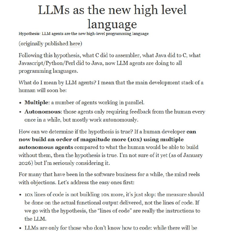 LLM智能体正在成为新一代高级编程语言 | blog一个大胆的假设
