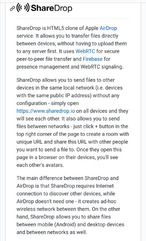 一个类似 AirDrop 的 Web 开源工具