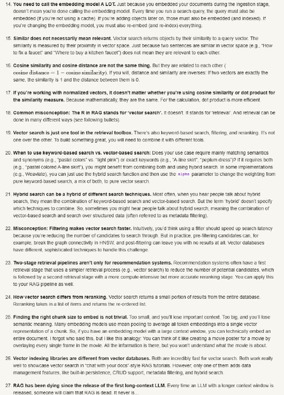 37 Things I Learned About Information Retrieval in Two Years at a Vector Database Company这篇文章总结了作者在向量数据库公司Weaviate工作的两年中，对信息检索的深刻见解