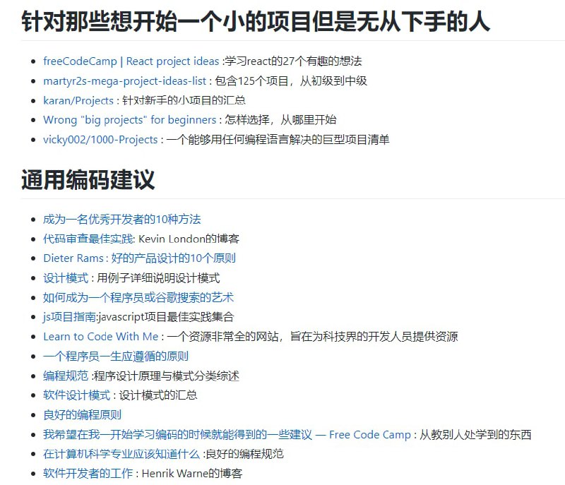 程序员应该访问的最佳网站中文版原版，项目包含一系列会持续更新的技术网站列表程序员应该访问的最佳网站中文版原版，项目包含一系列会持续更新的技术网站列表